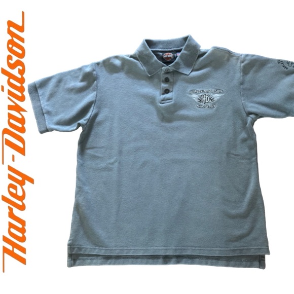 NEW Harley Davidson Embroidered Polo Shirt Size Large - Picture 3 of 11